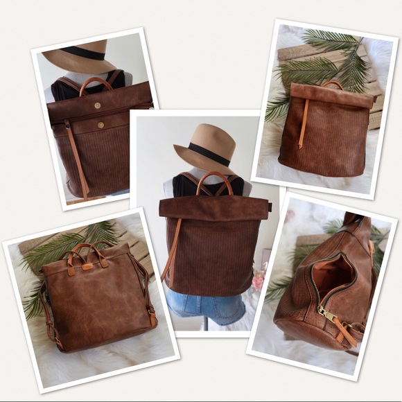 MATTY- Lightweight Backpack in Black, Brown, White - Picture 6 of 8